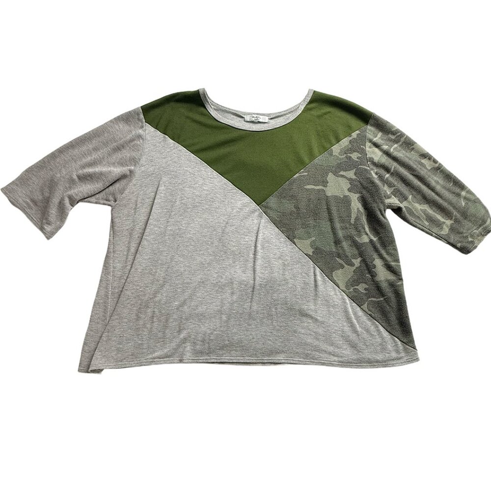 MOA Womens 3X camo green and gray T shirt